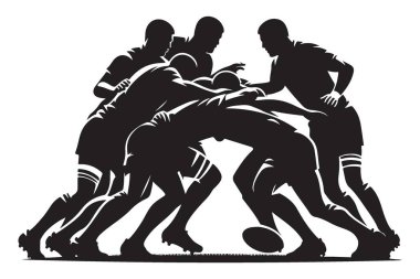 Rugby Silueti Rekabetçi Oyuncuların Grafik Vektör ResmiComment