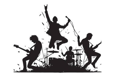 Dinamik Kaya Konseri Silüeti Görünümü Canlı Müzik Deneyimini Yakalıyor