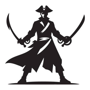 Yoğun Korsan Silüeti Görünümü Güç ve Kararlılık Gösteriyor