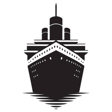 Muhteşem okyanus gemisinin silueti dalgalanan sakin sularda yansıyor.