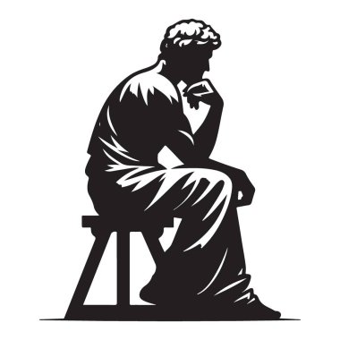 Varoluşun Anlamını Düşünen Silüet Çizimi