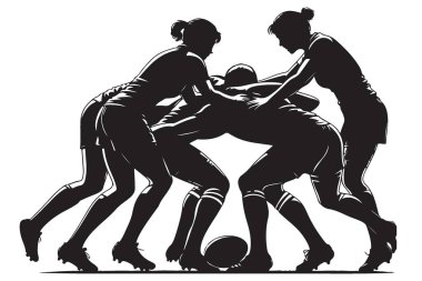 Dinamik Kadın Rugby Takımı Silueti Güçle Birleştiriliyor