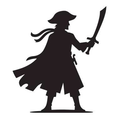 Cape Detaylı Çizim Tasarım Elemanı ile Zarif Korsan Silueti