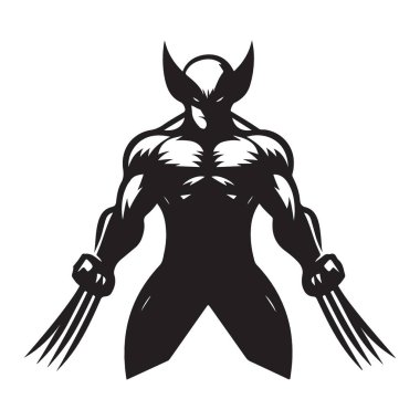 Wolverine Siluet Görüntü Vektör Süper Kahraman Çizgi Roman Sanatçısı