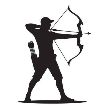 Okçu Silueti Yay ve Ok Okçuluk Spor Tasarımı ile Hedefliyor