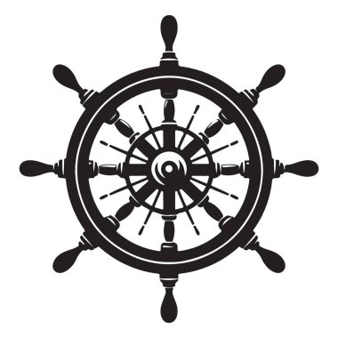 Gemi Tekerleği Görüntü Çizimi Denizsel Vektör Deniz Navigasyon Tasarımı
