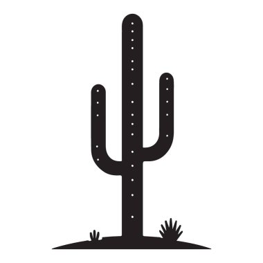 Kaktüs Silueti Çizim Tasarımı Projenize Çöl Yeteneği Ekle