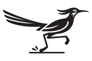 Roadrunner Koşan Siluet Vektör İllüstrasyon Desert Wildlife Motivations