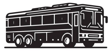 Ulaşım Projeleri için Otobüs Silüeti Vektör Tasarımı Çizimi