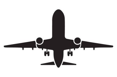 Seyahat veya ulaşım tasarımı için uçak silueti vektörü grafiği