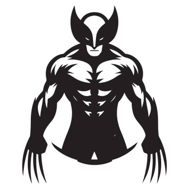 Wolverine Siluet Vektörü Marvel Çizgi Roman Karakteri Güçlü Vücut Resimleri