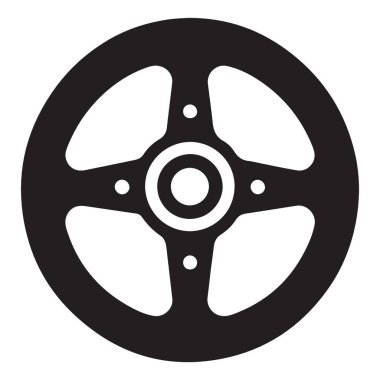 Siyah Direksiyon Vector Araba Yarışları Çizim Elemanı