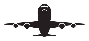 Gökyüzü Grafik Tasarımında Yükseklerde Uçan Uçak Silueti Vektörü