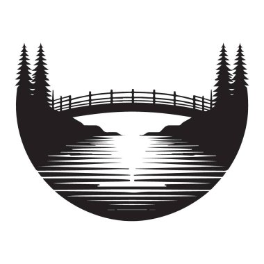 Nehrin Üzerindeki Görüntü Köprüsü Görüntü Yönlendirici Doğa Grafiği