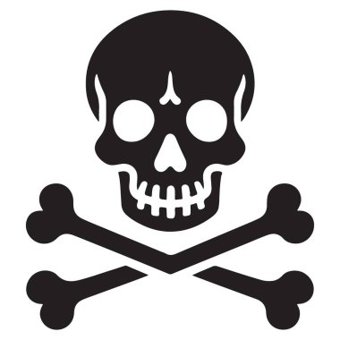 Korsan ve Tehlike Temaları için Kurukafa ve Çapraz Kemikler Vektör Sanatı