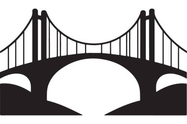 Mühendislik ve Mimarlık Projeleri için Köprü Silüeti Vektör Sanatı