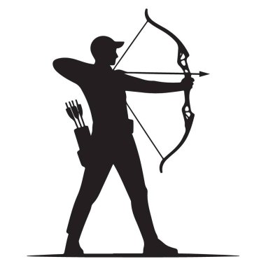 Okçu Yayı ve Ok Vektörü Resimlerinin Silueti
