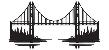 Askıya Alma Köprüsü Silüeti Görüntü Simgesi Mimarisi