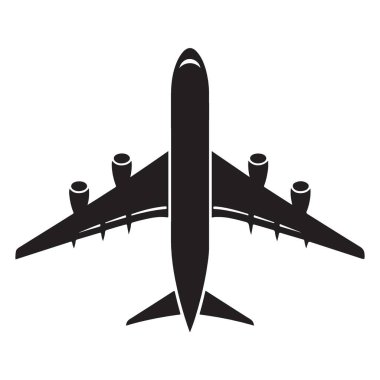 Uçak Silueti Vektör İllüstrasyon Sivil Havacılık Uçak Tasarımı