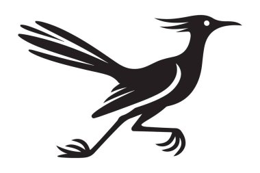 Roadrunner Siluet Vektör Resimleri Çöl Kuşu Grafik Sembolü