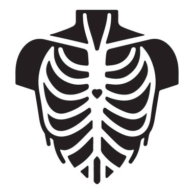 Anatomi ve sağlık tasarımları için insan göğüs kafesi vektör silueti