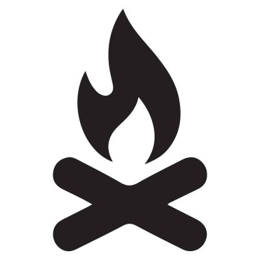 Açık hava maceraları ve rahat geceler için kamp ateşi vektör silueti tasarımı