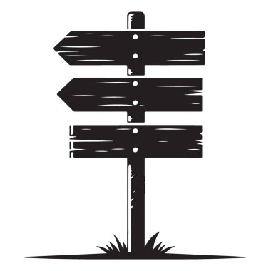 Rustik Tahta İşaret İşareti Yönlendirme için Vektör İllüstrasyonu