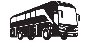 Lüks Uzun Mesafeli Otobüs Taşıma Vektörü Tasarımı Silueti