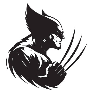 Wolverine Karakter Çizimi X Men Serisinin Vektör Tasarımı