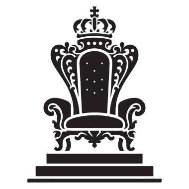 Süslü Kraliyet Tahtı İllüstrasyon Otorite ve Güç Sembolü
