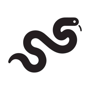 Sinuous yılan vektörü illüstrasyonu Siyah siluet tarzı bir sürüngen
