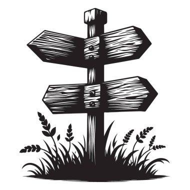 Tahta İmza Postası Vektör Resimleri Açık Alan Maceraları Yönlendirme İşaretleri