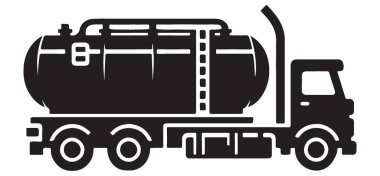 Yakıt Taşımacılığı İçin Tanker Kamyon Vektör Resimlerinin Silueti