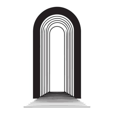 Soyut Tünel Archway Vektör İllüstrasyon Perspektifi Portal Giriş Simgesi