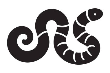 Bir Solucan Siyah Siluet 'in Detaylı Vektör İlülasyonu