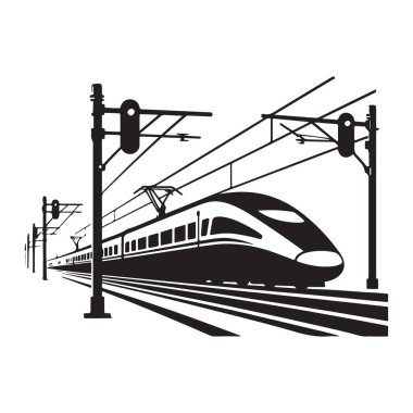 Yüksek Hız Treni Vektör İllüstrasyonu Modern Ulaşım Grafikleri