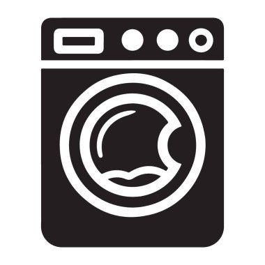 Çamaşır ve Ev Aletleri Kullanımı için Modern Çamaşır Makinesi Silüeti