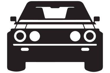 Ön Görünüm Araba Silueti Bir Otomotiv Simgesi ve Ulaşım Sembolü