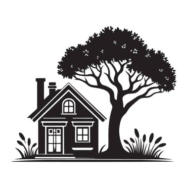 Ağacın Büyüleyici Evi, Huzurlu Siyah Silueti.