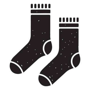Sıcak Kış Biçimi İçin Siluet Çorap Çifte Vektör İllüstrasyonu
