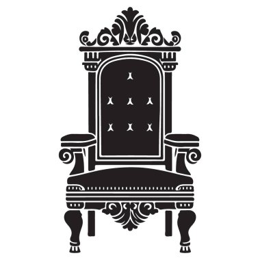 Kraliyet tahtı silüetini süslemek kraliyet tasarımları için vektör çizimi