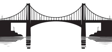 Mimari tasarım için asma köprü vektör sanatı silueti