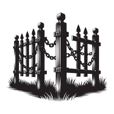 Zincirli Bağlantı Sanatı ile Ürkütücü Mezarlık Çitleri Silueti
