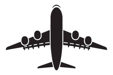 Uçak Silueti Vektör İllüstrasyon Ticari Jet Taşımacılık Uçak Tasarımı