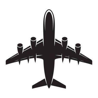 Seyahat ve Ulaşım Tasarımları için Ticari Uçak Vektör İllüstrasyonu