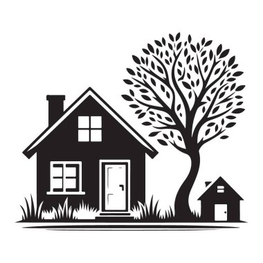Emlak ve Ev Tasarımları için Charming House Vector Illustration
