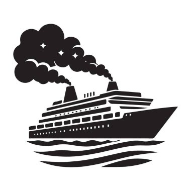 Okyanus Vektörü İllüstrasyon Şablonu 'nda Majestic Cruise Gemisi Yelkenlisi