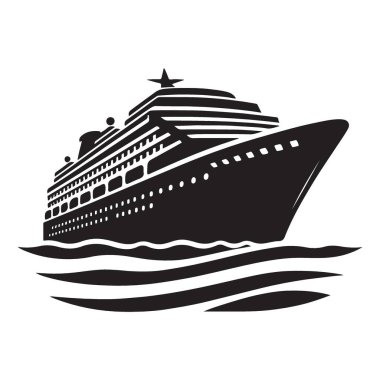 Açık Deniz Resimlerinde Büyük Gezgin Gemisi Grafik Vektörü