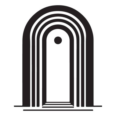 Mimarlık ve Portal Kavramları için Modern Mimari Siluet Grafik Tasarımı