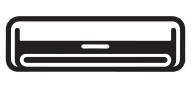 Parlak Siyah Klima Silueti Minimalist Soğutma Çözümü